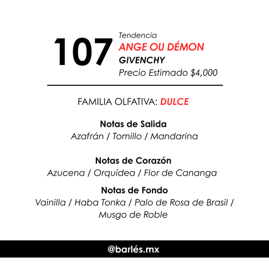 Elixir 107 inspirado en Ange Ou Démon