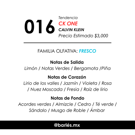 Elixir 016 Inspirado en CK ONE