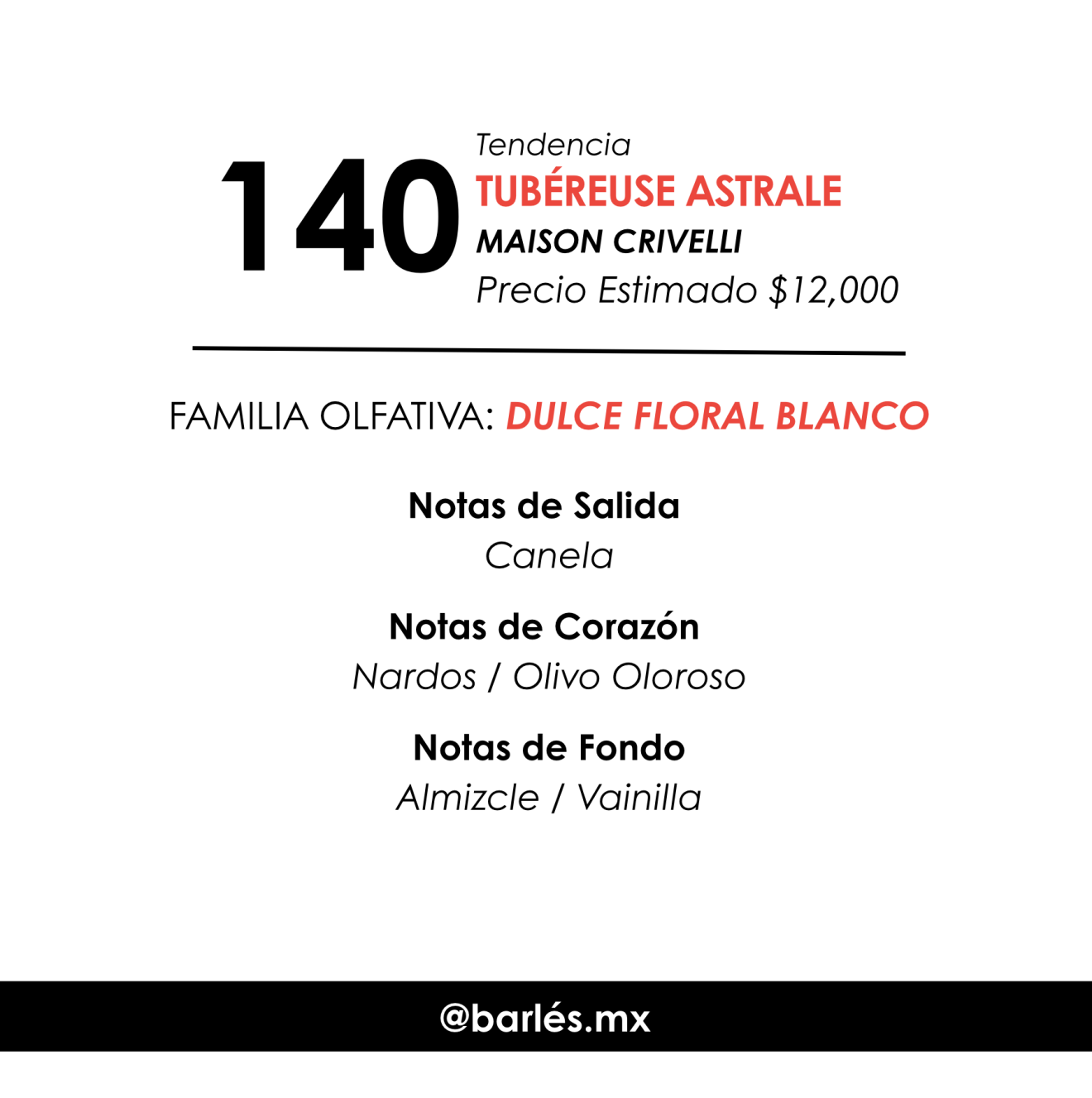 Elixir 140 Inspirado en Tubéreuse Astrale