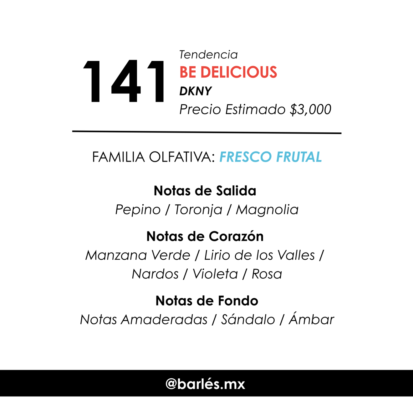 Elixir 141 Inspirado en DKNY Be Delicious