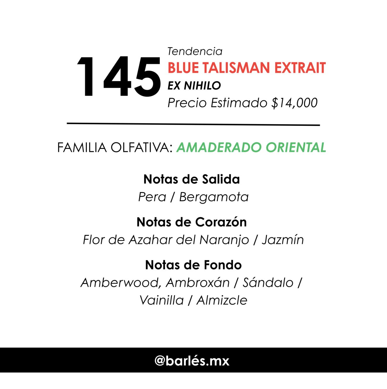 Elixir 145 Inspirado en Blue Talisman Extrait