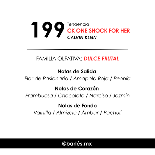 Elixir 199 Inspirado en CK One Shock For Her