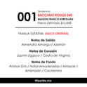 Elixir 001 Inspirado en Baccarat Rouge 540