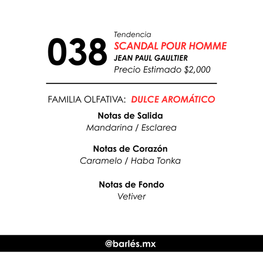 Elixir 038 Inspirado en Scandal Pour Homme