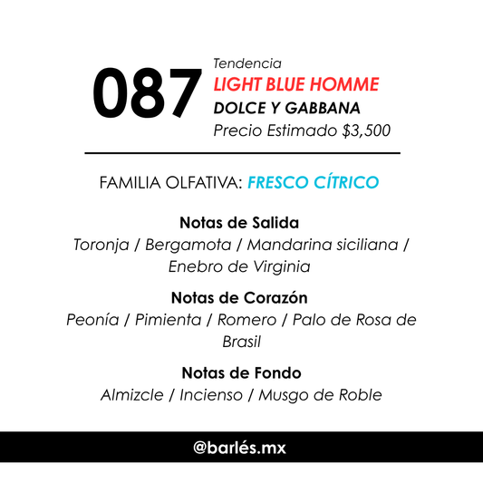 Elixir 087 Inspirado en Light Blue Pour Homme