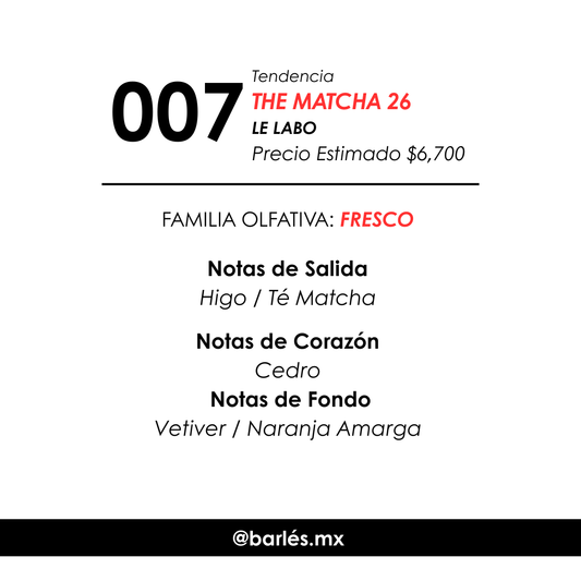 Elixir 007 Inspirado en The Matcha 26
